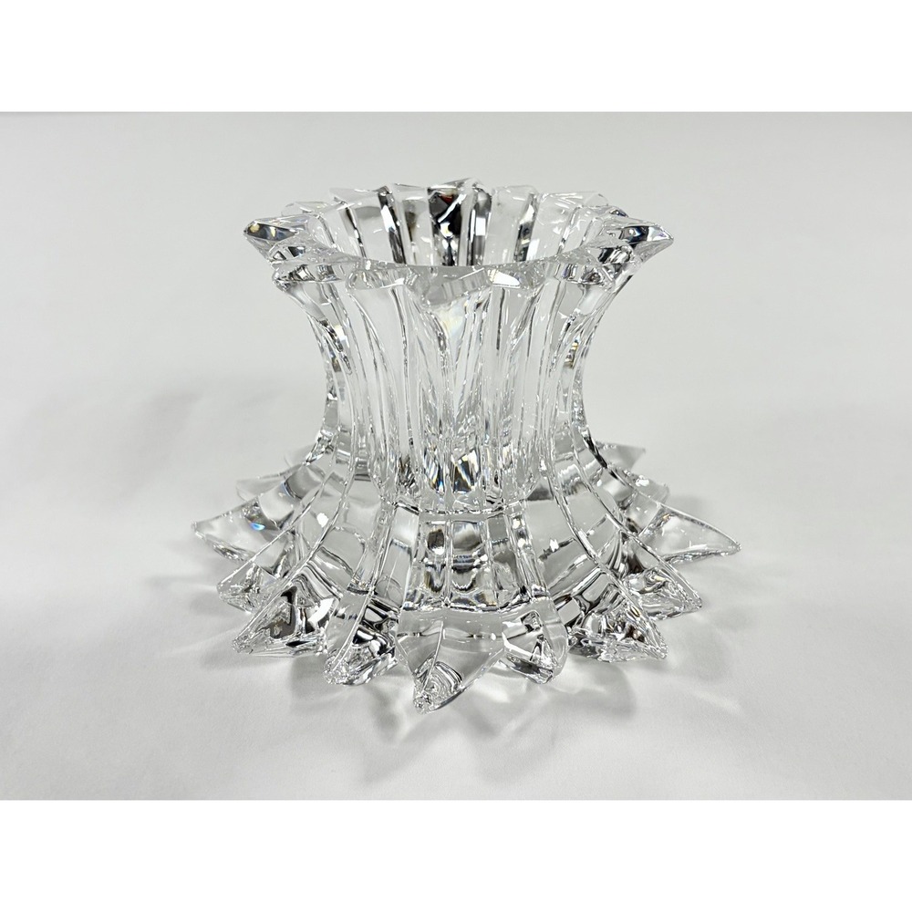 Vintage PartyLite Aurora 24% Lead Crystal Pillar Votive Candle Holder Reversible